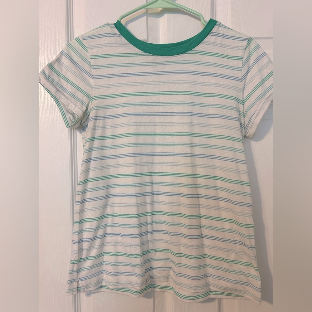 Loft Vintage Soft short sleeve tee XXS blue and green striped